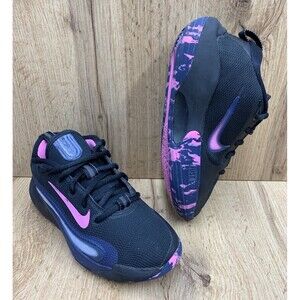 Nike IsoFly Girls Youth  Athletic Sneakers Shoes Black Pink Basketball Size 1